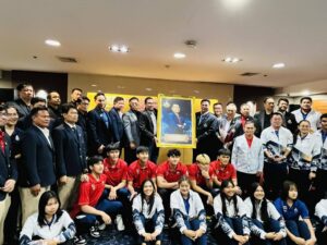 เข้าร่วมงานแสดงความยินดีนักกีฬา ผู้ฝึกสอน กีฬาแฮนด์บอลฯ ในการแข่งขันกีฬาซีเกมส์ ครั้งที่ 33